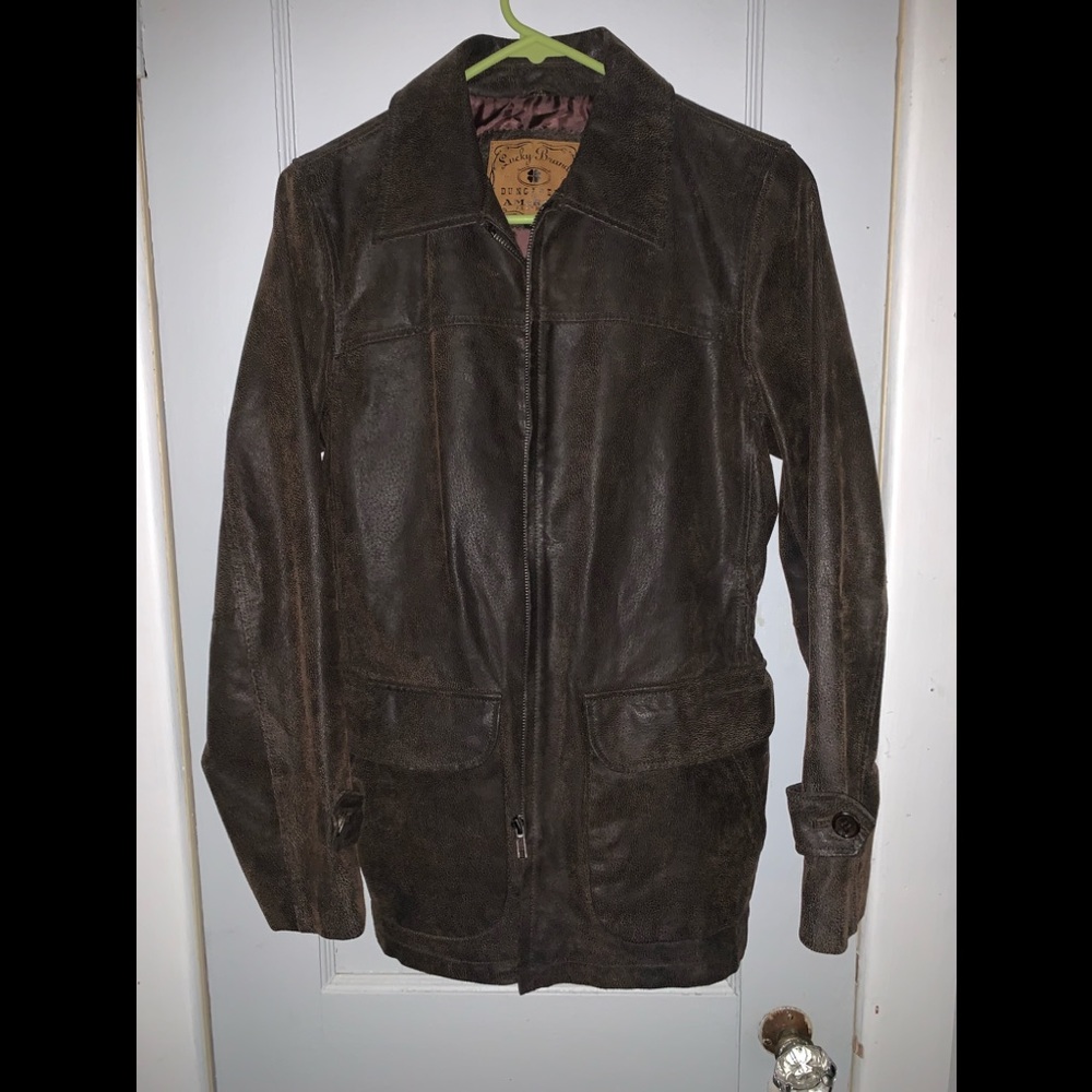 Lucky Brand Brown Leather Jacket Size Small